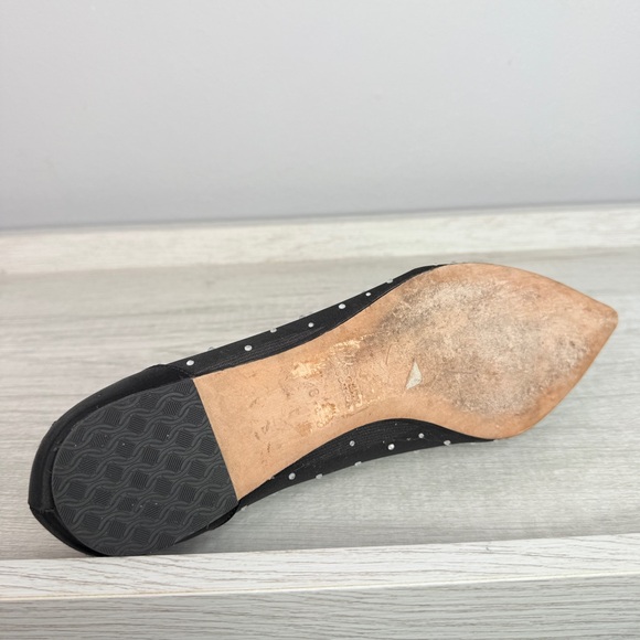 Badgley Mischka Quinn Crystal Embellished Pointed Toe Black Flats Size 8 - Picture 9 of 14